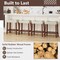 Set of 4 Modern Upholstered Counter Height Bar Stools with Saddle Seat